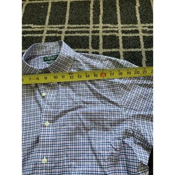 Lauren Ralph Lauren Striped Easy Care Non-Iron Button Up Shirt Blue White Red - Picture 4 of 6